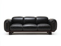 Canapé droit - Cuir synthétique - 230 x 95 x 85 cm - Noir - Style contemporain