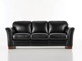 Canapé droit - Cuir synthétique - 235 x 95 x 90 cm - Noir - Style contemporain