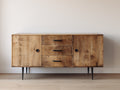 Meuble d'entrée-Bois-MDF-Métal-160 x 42 x 78 cm-Marron naturel-Noir-Rétro industriel