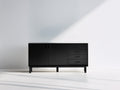 Meuble d'entrée-MDF-Métal-150 x 40 x 80 cm-Noir-Minimaliste moderne