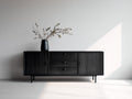 Meuble d'entrée-MDF-Bois-Métal-180 x 45 x 80 cm-Noir-Rétro moderne