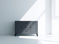 Meuble d'entrée-MDF-Métal-120 x 40 x 85 cm-Gris anthracite-Noir-Minimaliste moderne