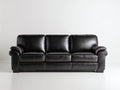Canapé droit - Cuir synthétique - 245 x 95 x 90 cm - Noir - Style contemporain