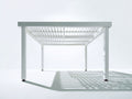 Tonnelle de jardin - Aluminium - 400 x 300 x 250 cm - Blanc - Style moderne à toit à lames