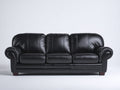 Canapé droit - Cuir synthétique - 245 x 100 x 90 cm - Noir - Style contemporain