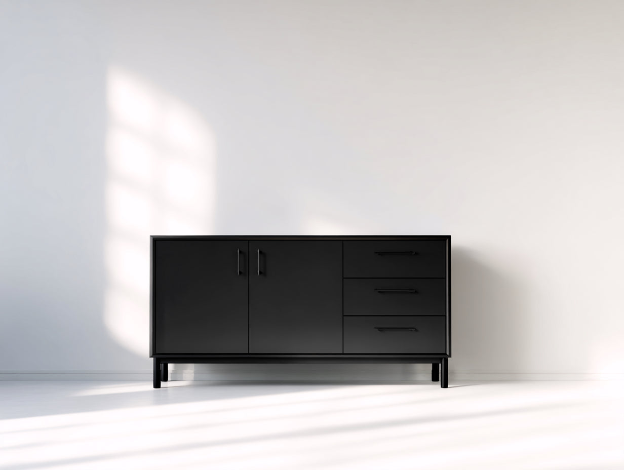 Meuble d'entrée-MDF-Métal-150 x 40 x 78 cm-Noir-Minimaliste contemporain