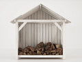 Abri à bûches - Bois - 170 x 70 x 180 cm - Blanc - Style rustique