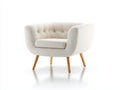 Fauteuil - Tissu-bois - 83 x 78 x 73 cm - Crème - Style moderne