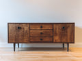 Meuble d'entrée-MDF-Bois-Métal-180 x 45 x 80 cm-Marron-Noir-Mid-century moderne