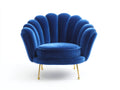 Fauteuil - Velours-métal - 92 x 84 x 80 cm - Bleu - Style art déco
