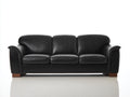 Canapé droit - Cuir synthétique - 240 x 95 x 90 cm - Noir - Style contemporain
