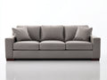 Canapé droit - Cuir synthétique - 260 x 100 x 90 cm - Gris - Style contemporain