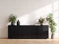 Meuble d'entrée-MDF-180 x 45 x 75 cm-Noir-Design moderne