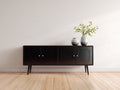 Meuble d'entrée-MDF-Métal-160 x 40 x 75 cm-Noir brun-Or-Rétro moderne